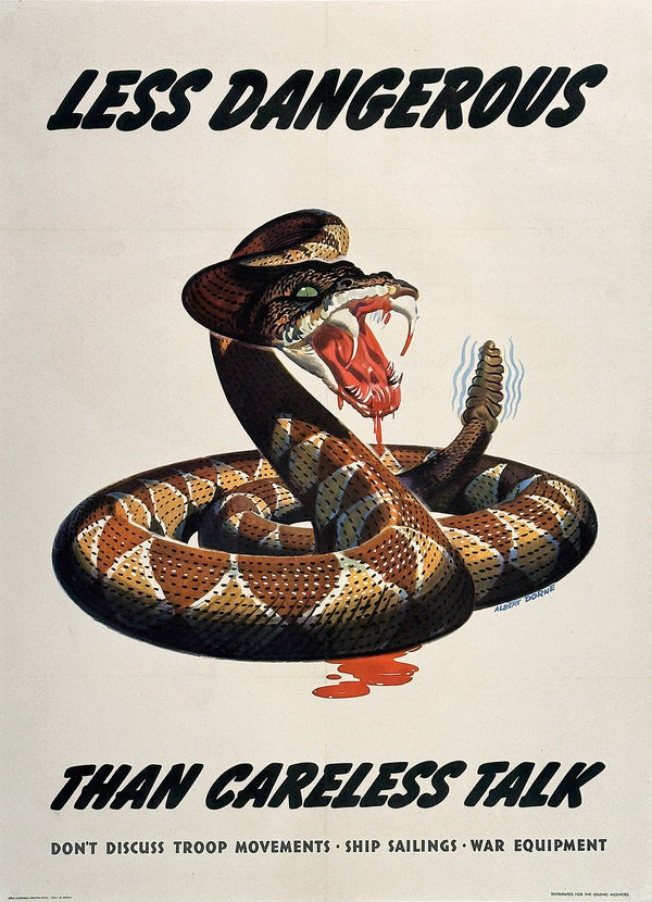 Less Dangerous Than Careless Talk - Authentic Vintage Poster