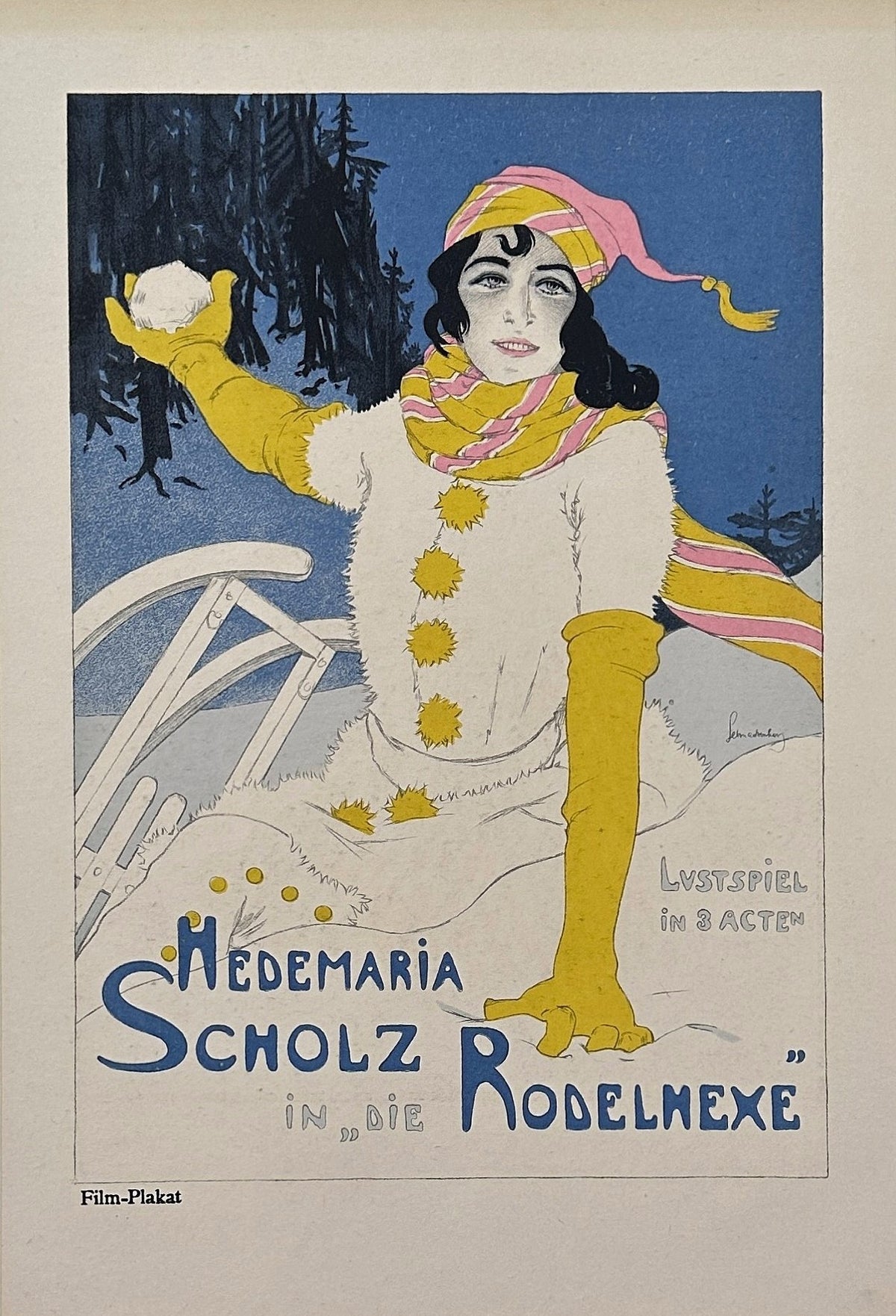 Der Salamander/Die Rodelhexe (double-sided) - Authentic Vintage Illustration