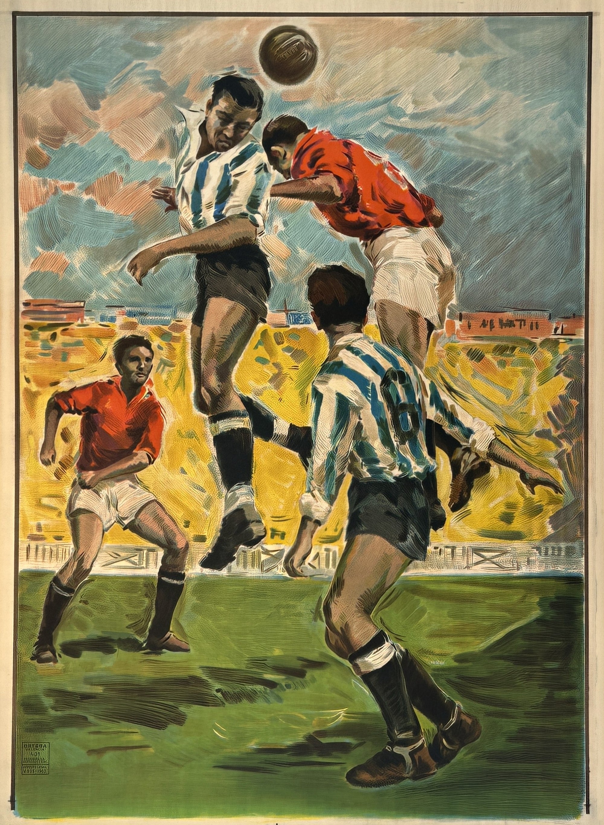 Argentina vs. Spain- Header - Authentic Vintage Poster