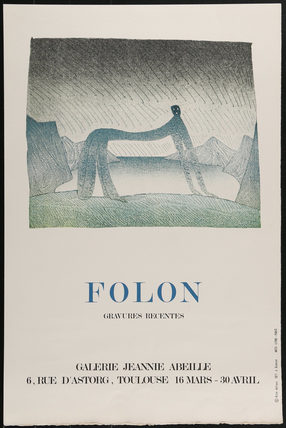 Recent Engravings, Jean-Michael Folon - Original Vintage Poster