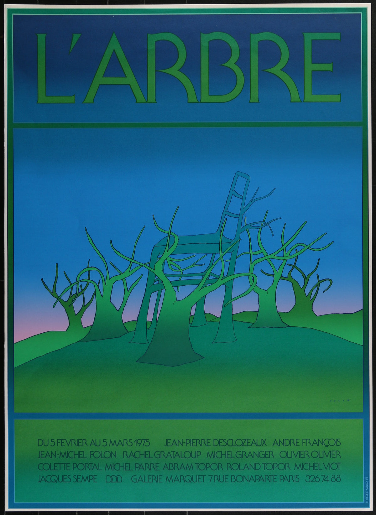 L'Arbe, Jean-Michel Folon - Original Vintage Poster