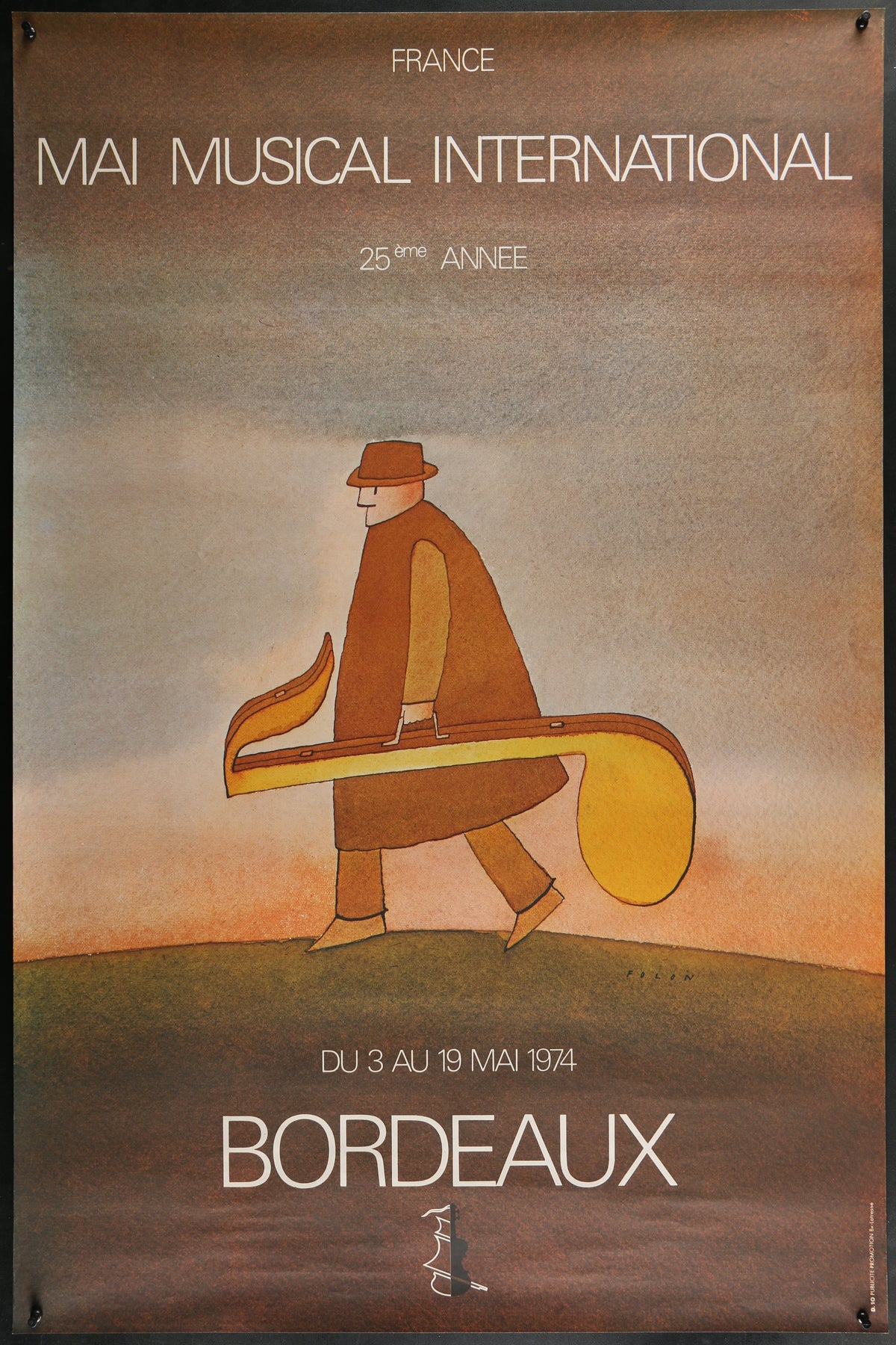 Bordeaux Music Festival by Jean-Michel Folon - Original Vintage Poster