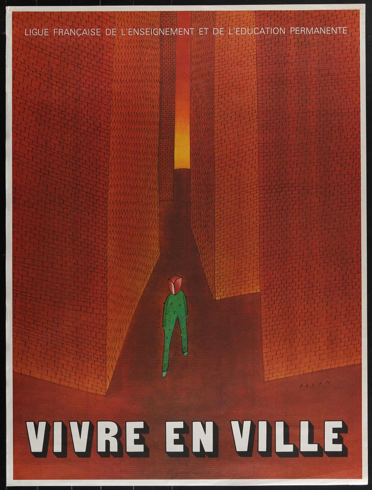 Vivre en Ville by Jean-Michel Folon - Original Vintage Poster