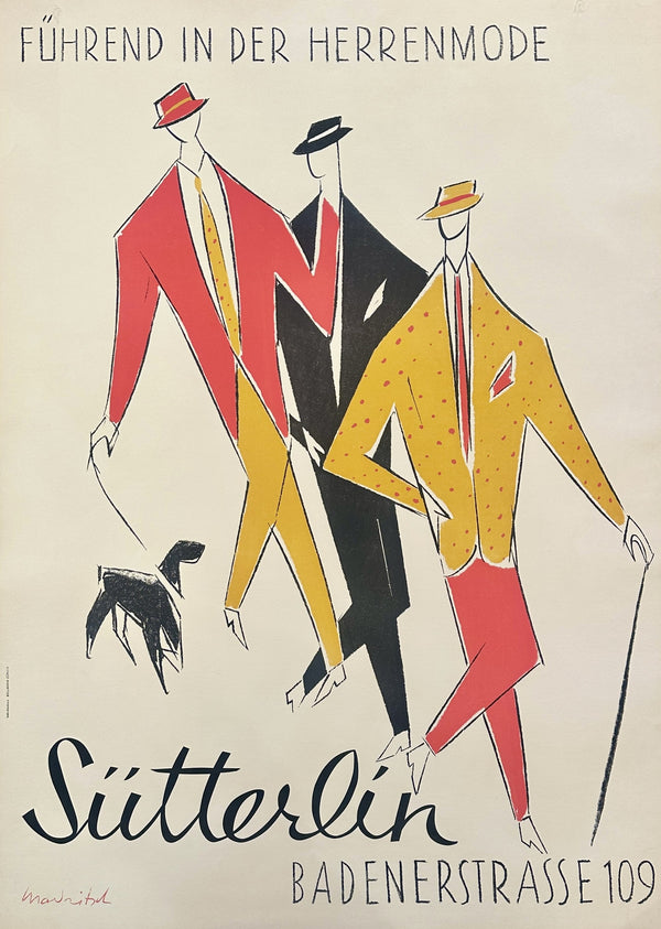 Sütterlin Menswear by Madritsch Poster - Authentic Vintage Posters