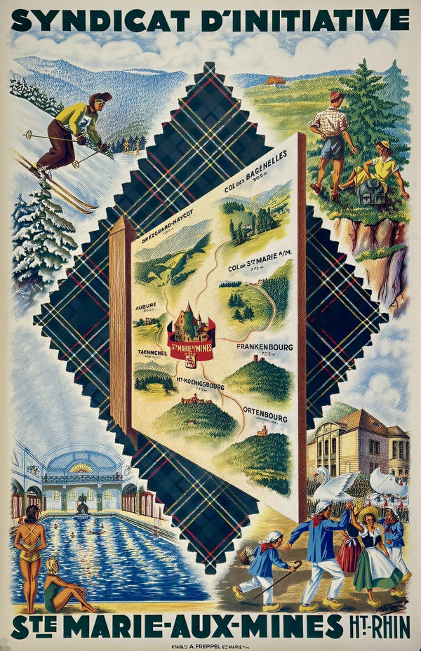 Sainte-Marie-Aux-Mines, Ski - Authentic Vintage Poster
