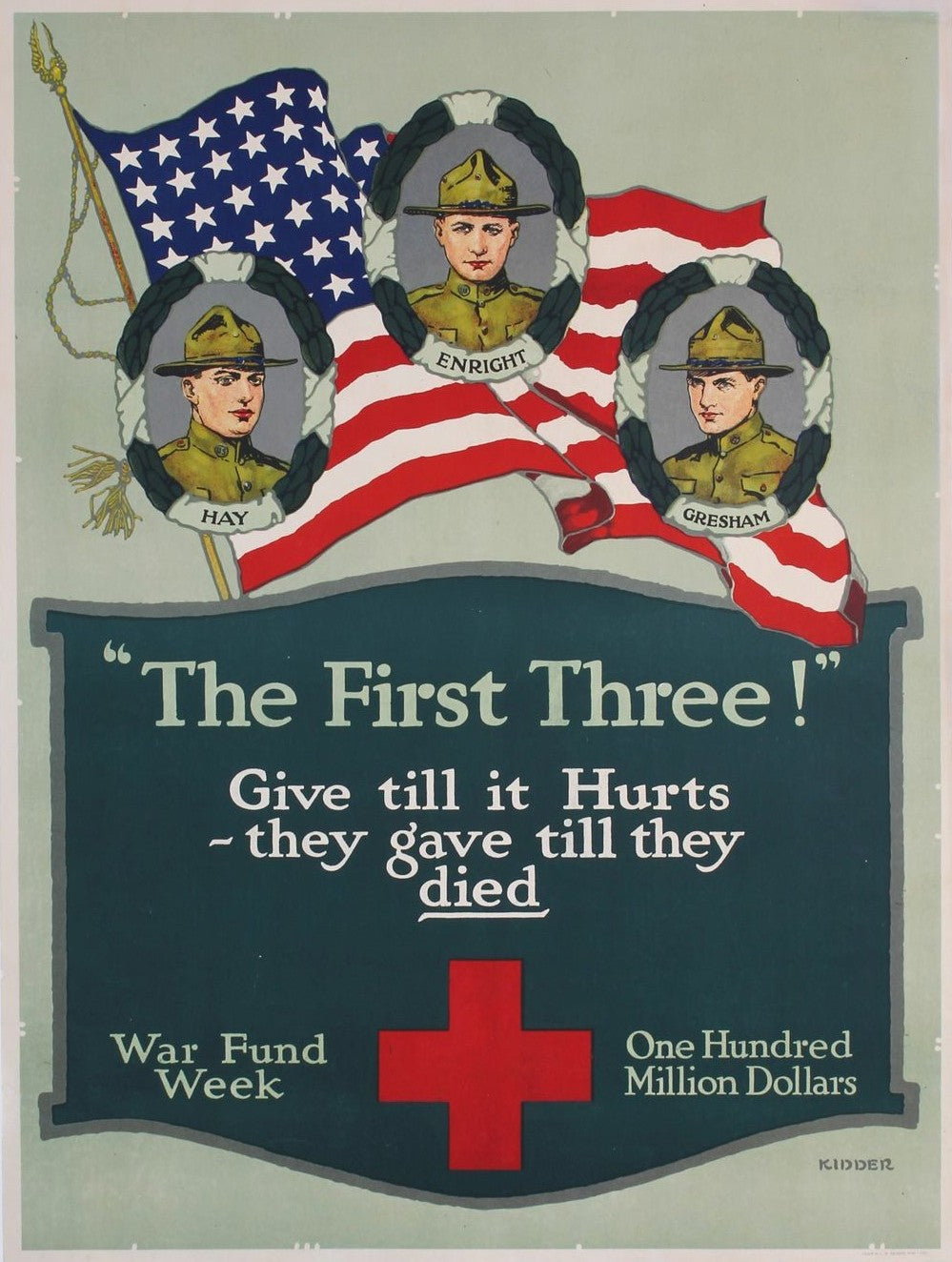 The First Three, Red Cross- WWI - Authentic Vintage Poster