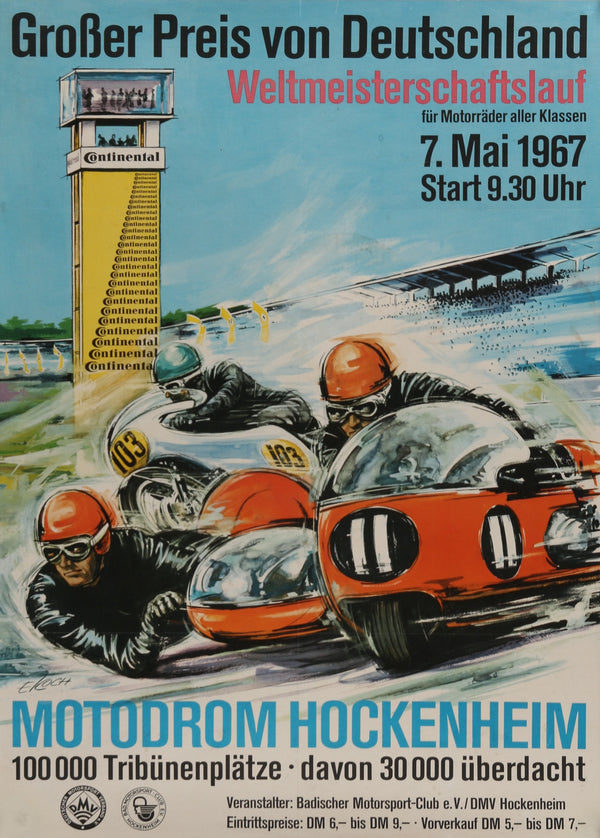 German Grand Prix, Hockenheim - Authentic Vintage Poster