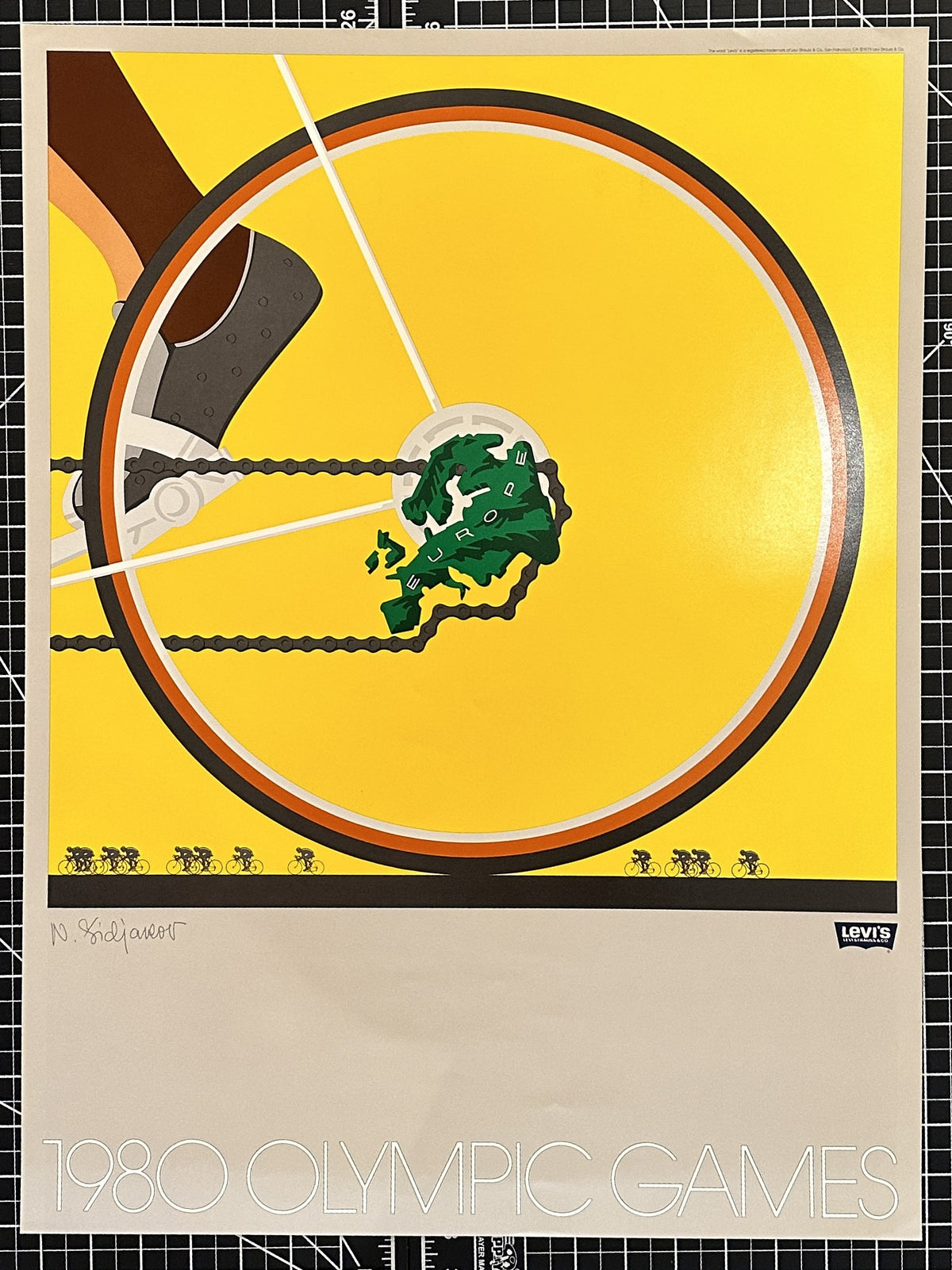 Moscow Olympics, Cycling (Signed) - Authentic Vintage Poster