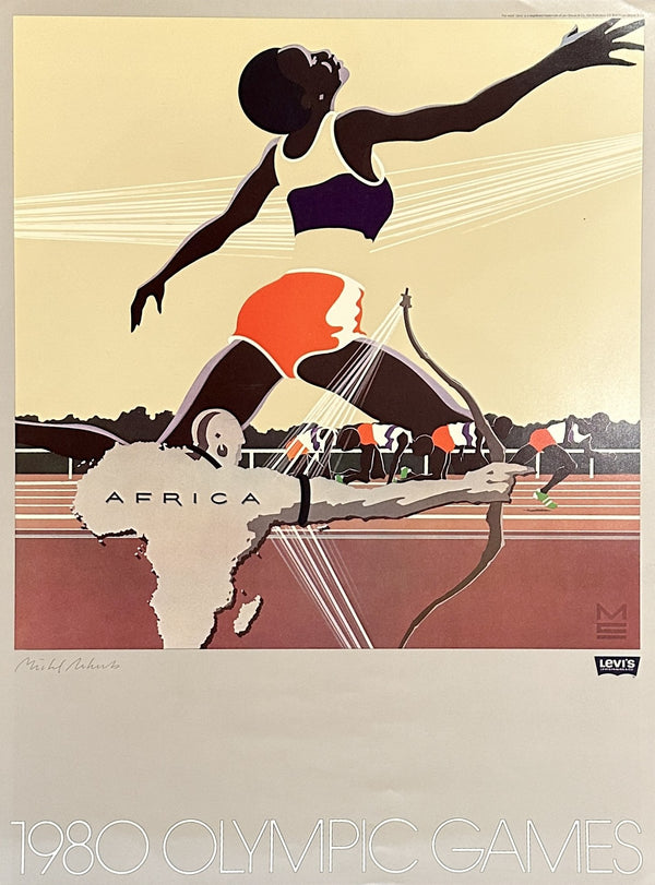 Moscow Olympics, Track & Field (Signed) - Authentic Vintage Poster