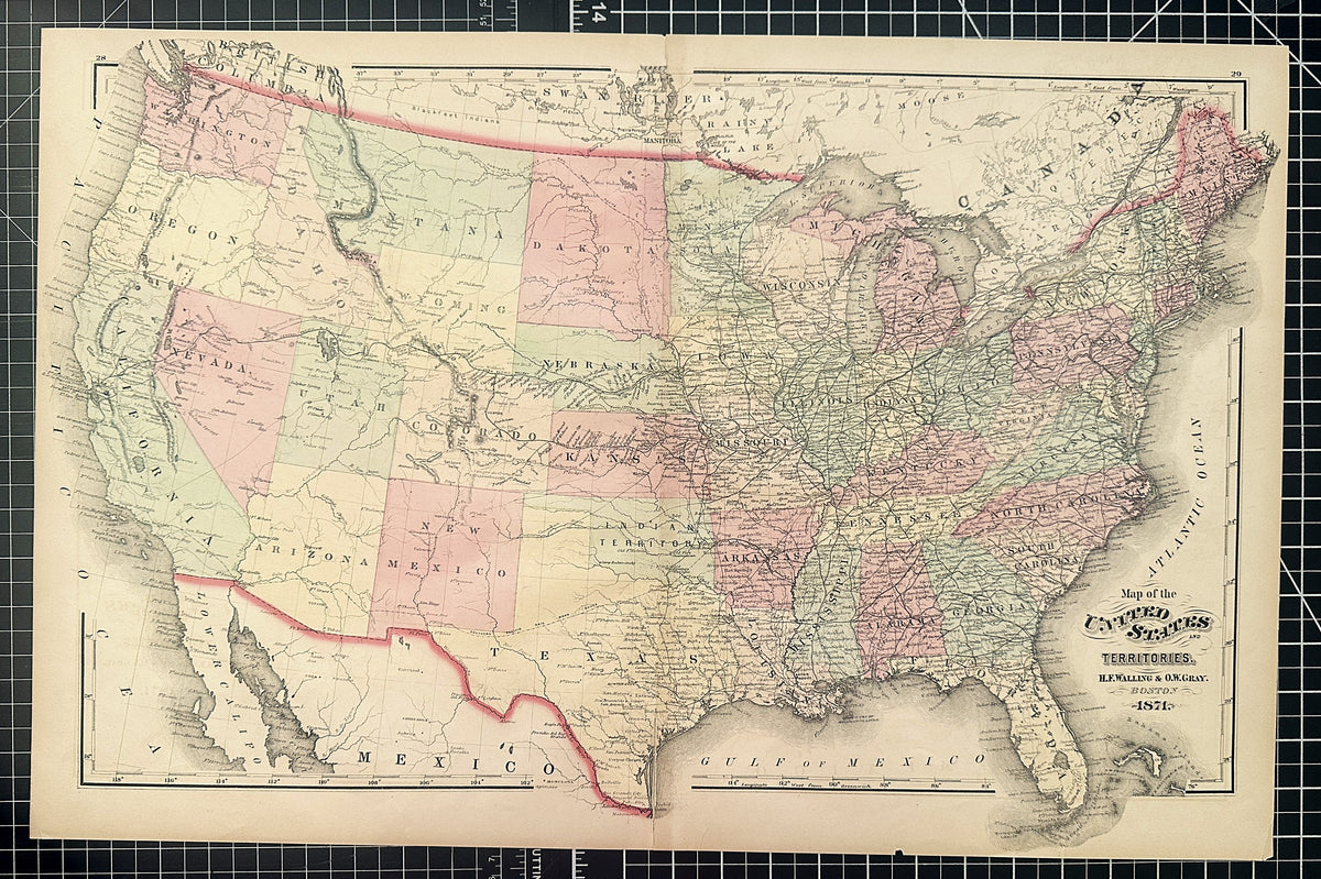 USA Territories- Gray's Atlas - Authentic Vintage Antique Print