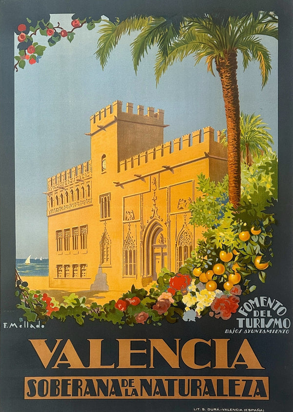 Visit Valencia - Authentic Vintage Poster