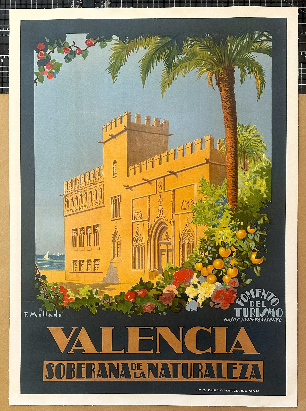 Visit Valencia - Authentic Vintage Poster