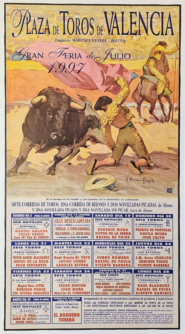 Plaza de Toros, Valencia - Authentic Vintage Poster