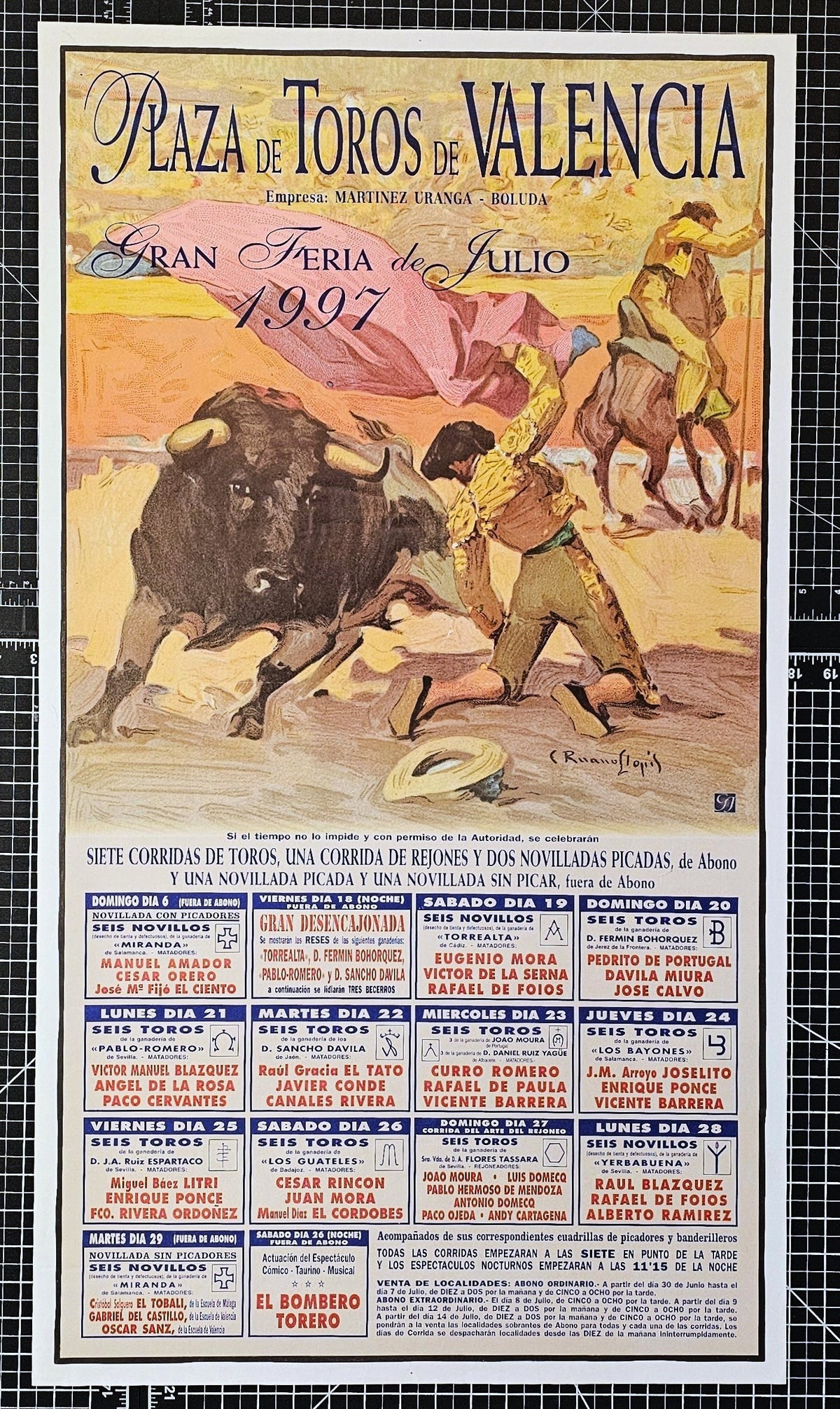 Plaza de Toros, Valencia - Authentic Vintage Poster