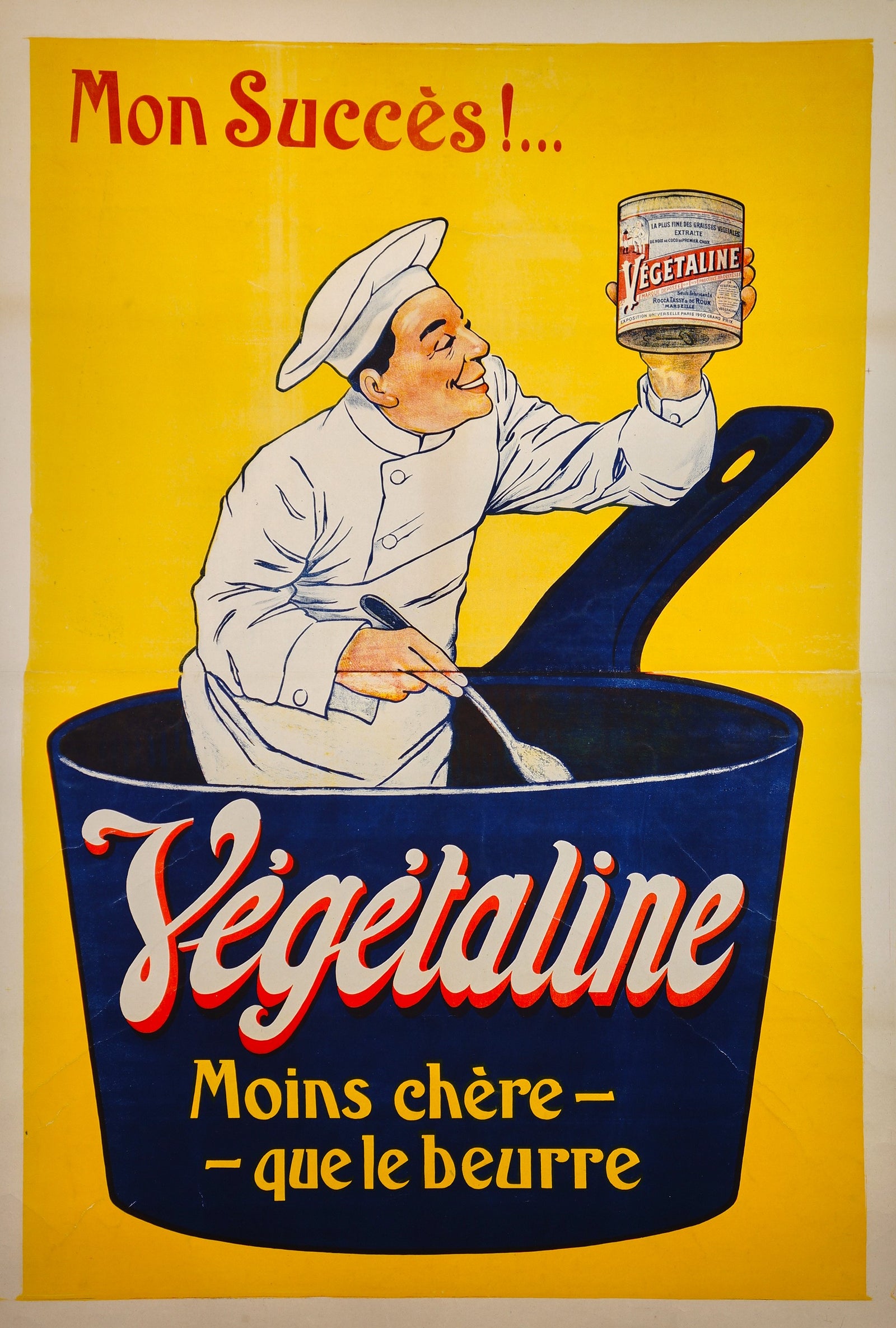 Vegetaline - Chef in Pot - Authentic Vintage Poster