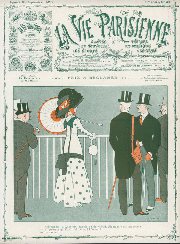 Here for the Horses- La Vie Parisienne - Authentic Vintage Cover Art