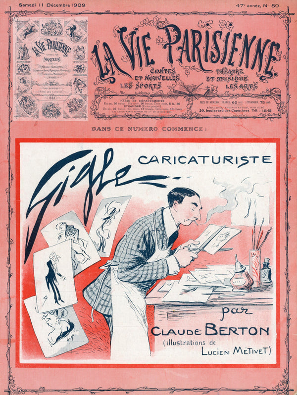 The Caricaturist- La Vie Parisienne - Authentic Vintage Cover Art