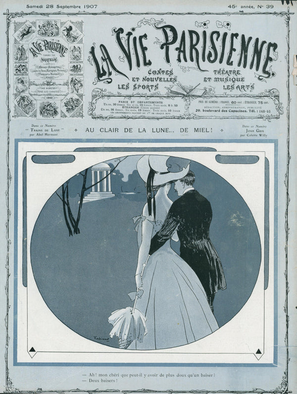 Honeymoon- La Vie Parisienne - Authentic Vintage Cover Art