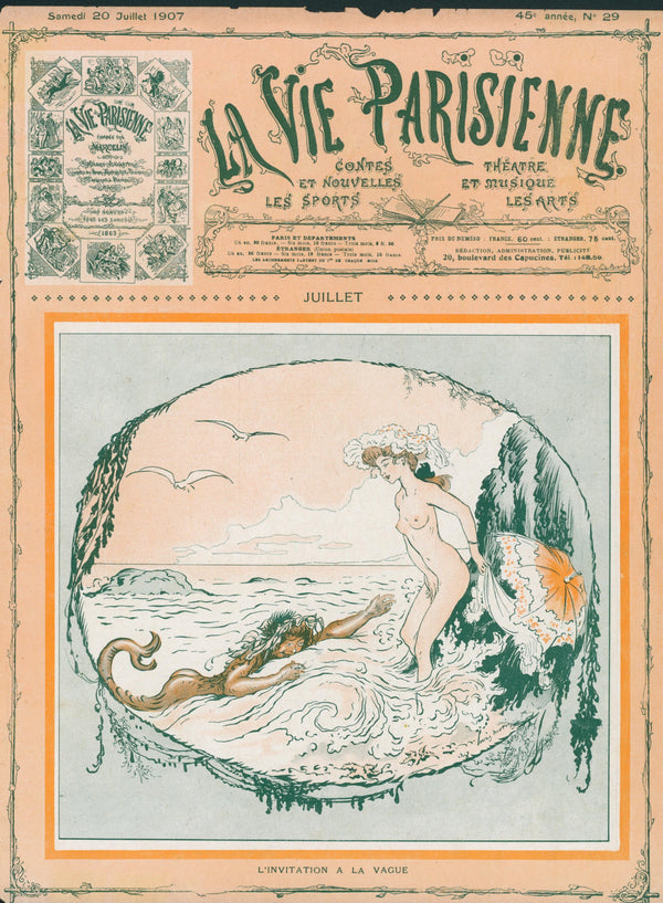 The Wave's Invitation- La Vie Parisienne - Authentic Vintage Cover Art