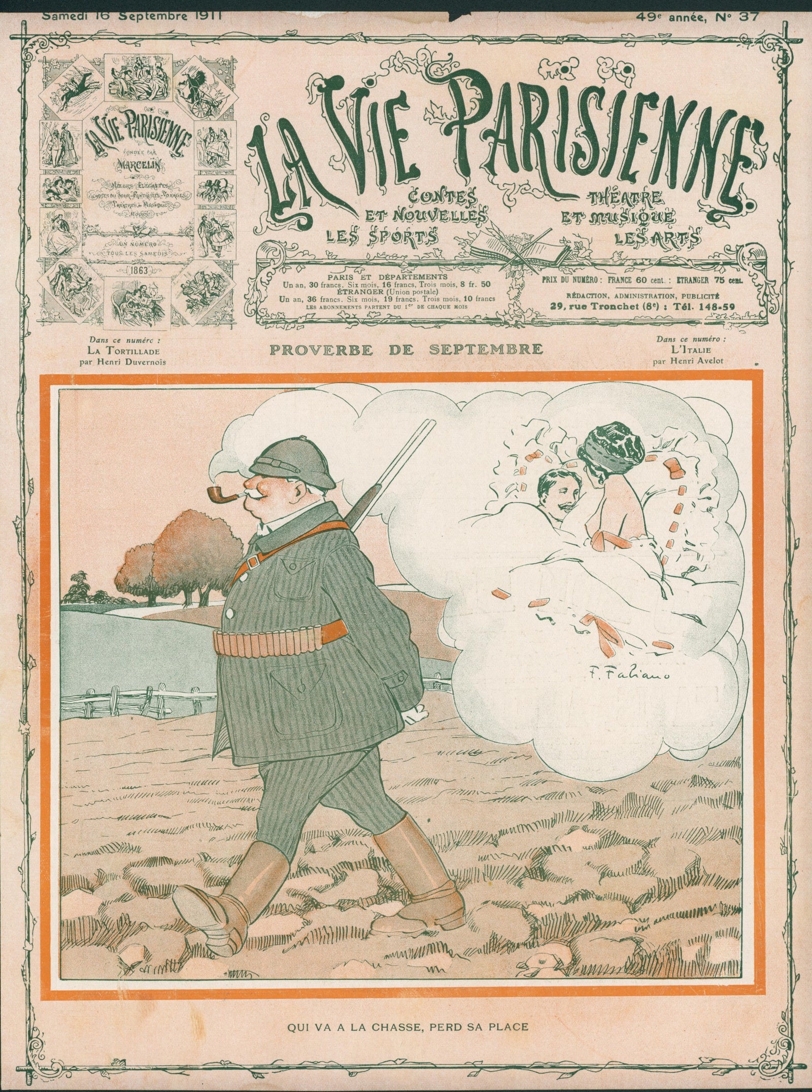 September Proverbs- La Vie Parisienne - Authentic Vintage Cover Art