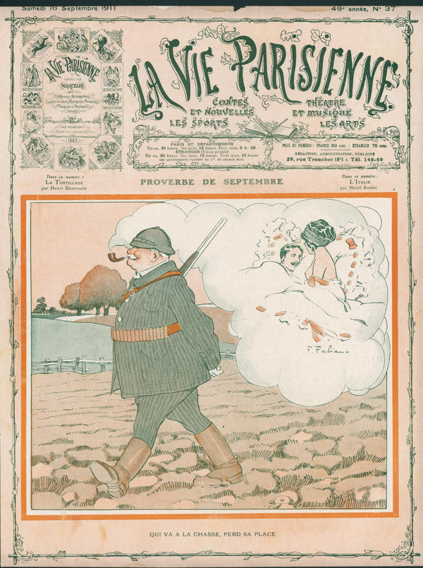 September Proverbs- La Vie Parisienne - Authentic Vintage Cover Art