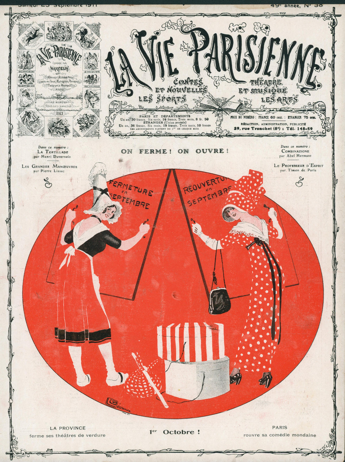 We're Open, We're Closing!- La Vie Parisienne - Authentic Vintage Cover Art