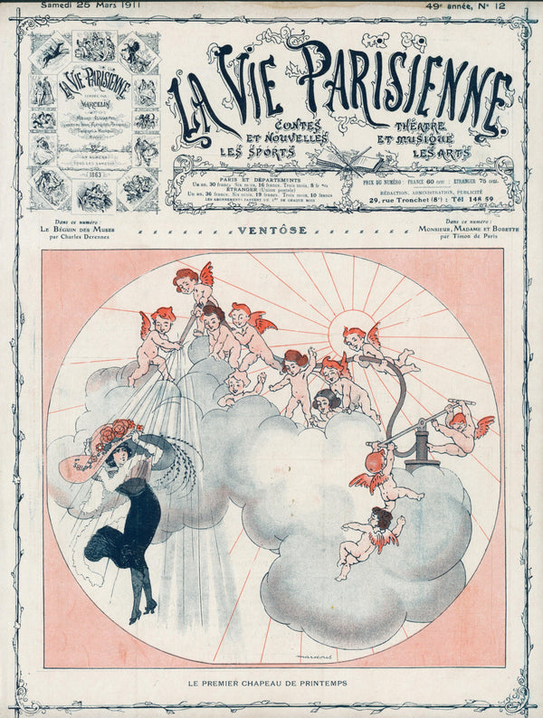 First Hat of Spring- La Vie Parisienne - Authentic Vintage Cover Art