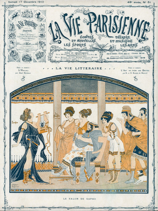 A Literary Life- La Vie Parisienne - Authentic Vintage Cover Art