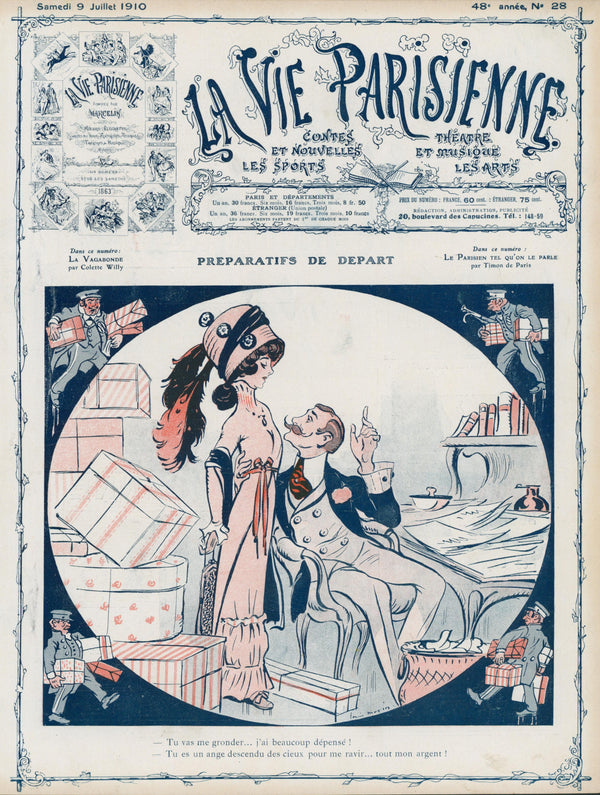 Prepared to Depart- La Vie Parisienne - Authentic Vintage Cover Art