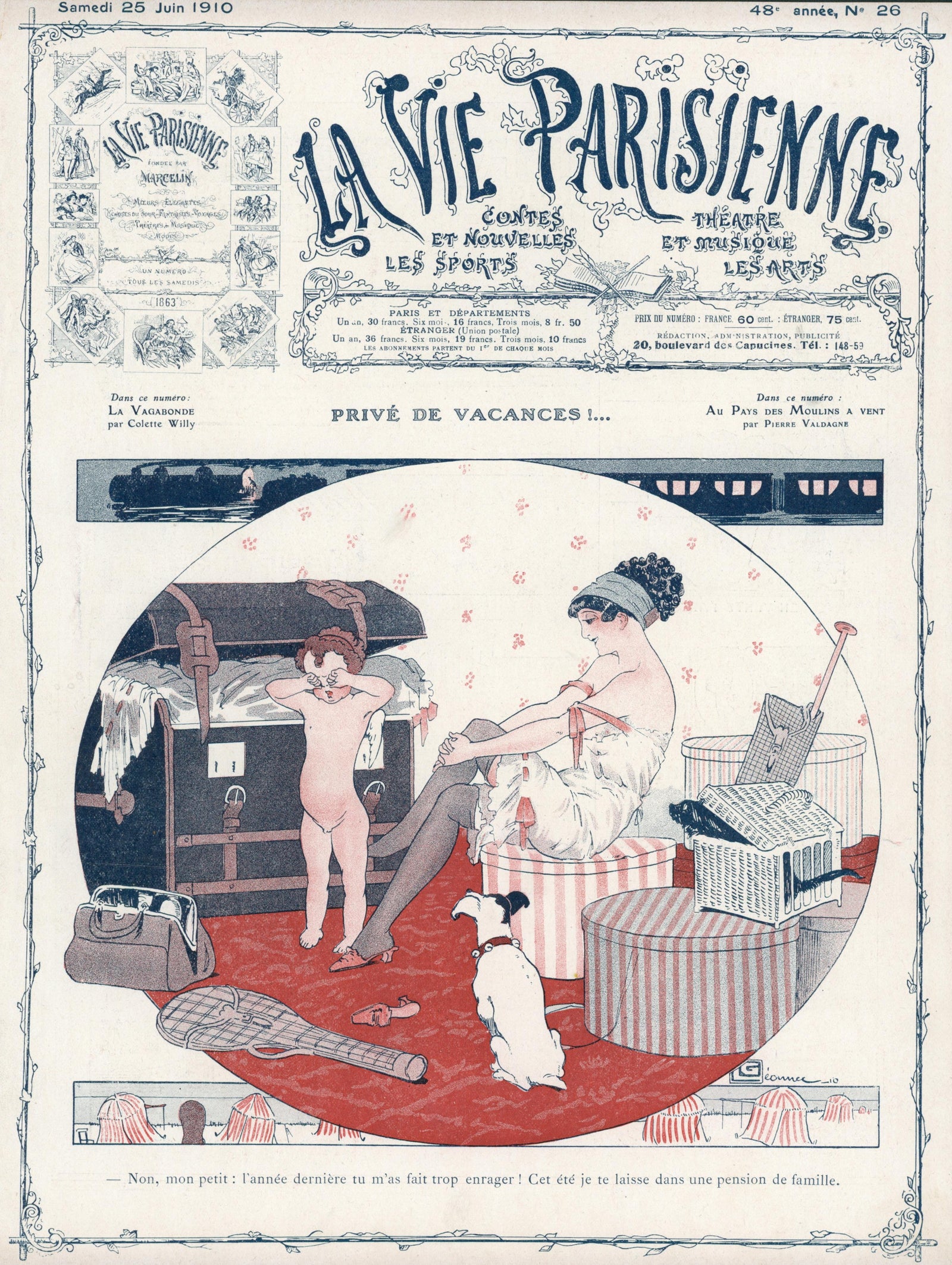 Deprived of a Vacation- La Vie Parisienne - Authentic Vintage Cover Art