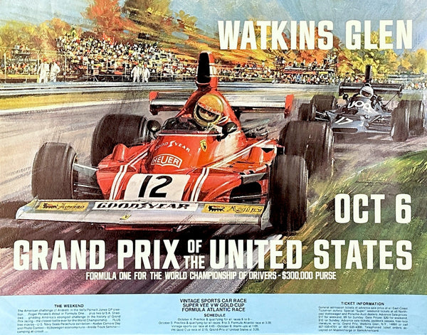 Grand Prix of the United States - Authentic Vintage Poster
