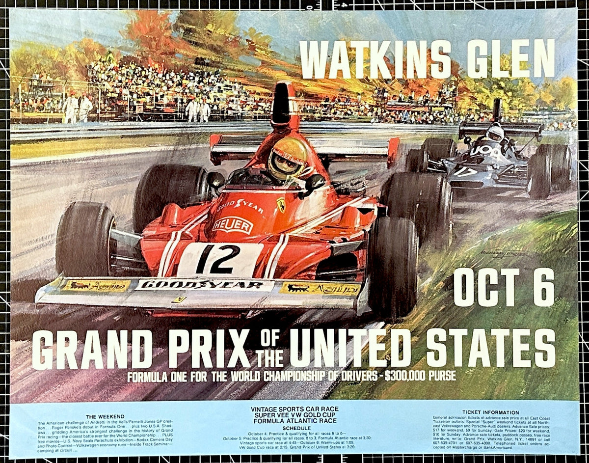 Grand Prix of the United States - Authentic Vintage Poster