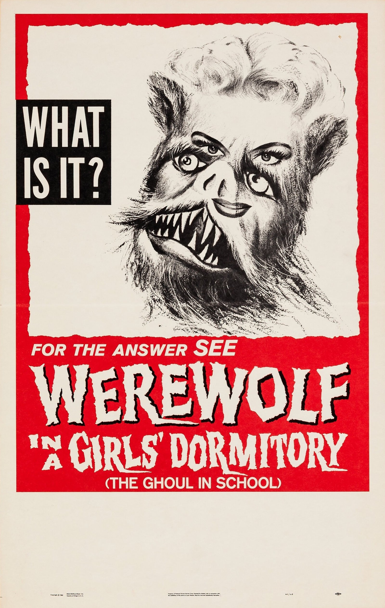 Werewolf in a Girls' Dormitory - Authentic Vintage Poster