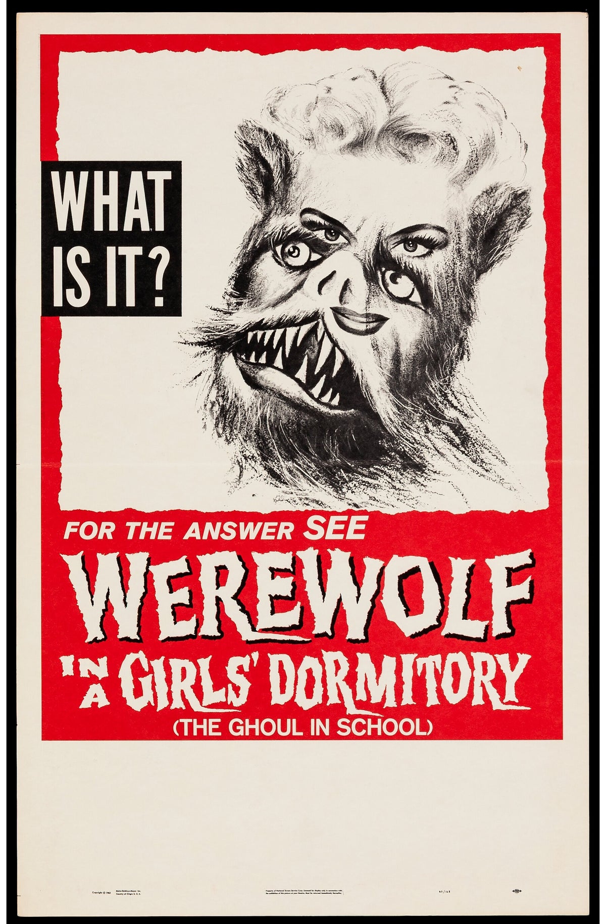Werewolf in a Girls' Dormitory - Authentic Vintage Poster