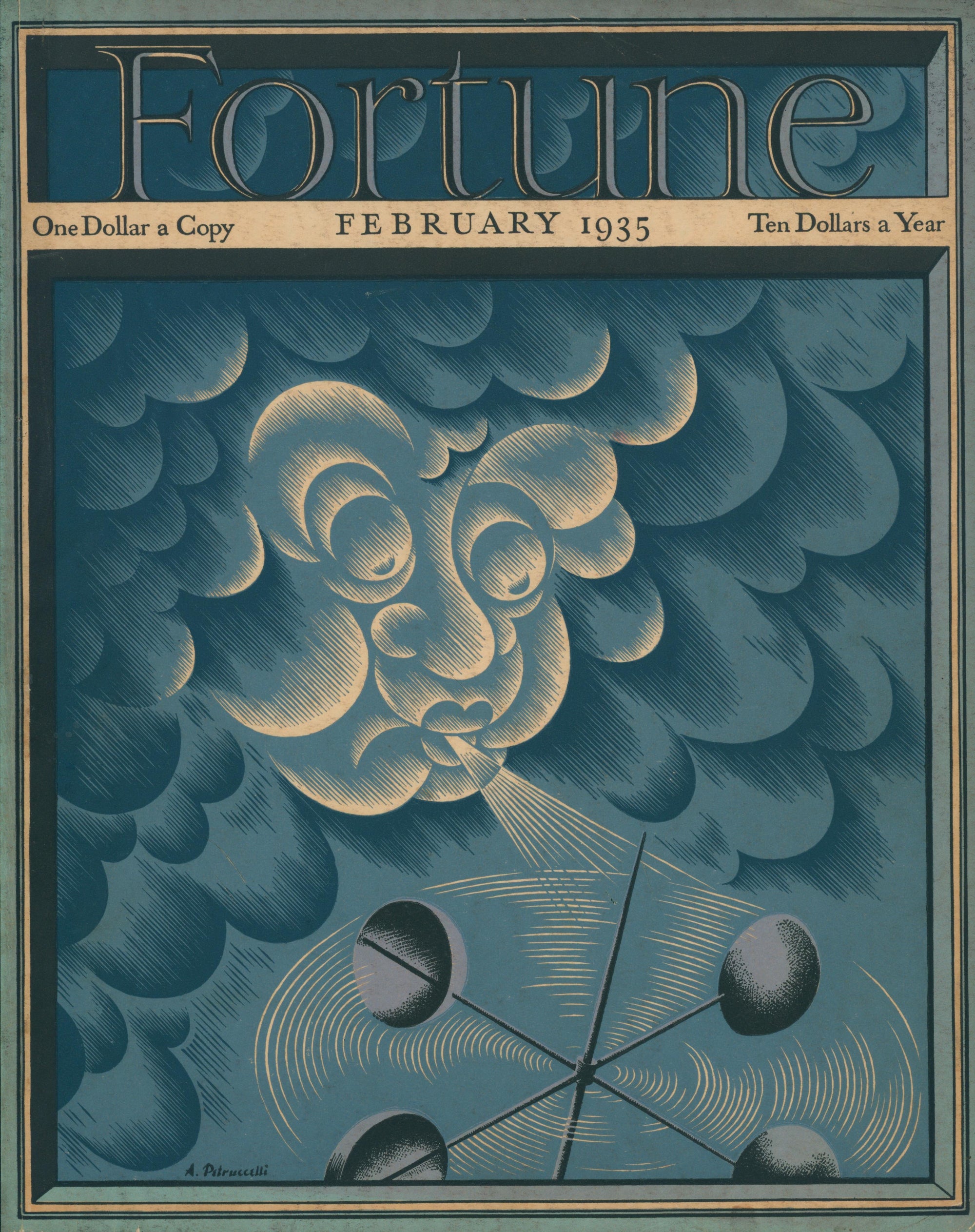 God of Wind- Fortune Magazine - Authentic Vintage Cover Art