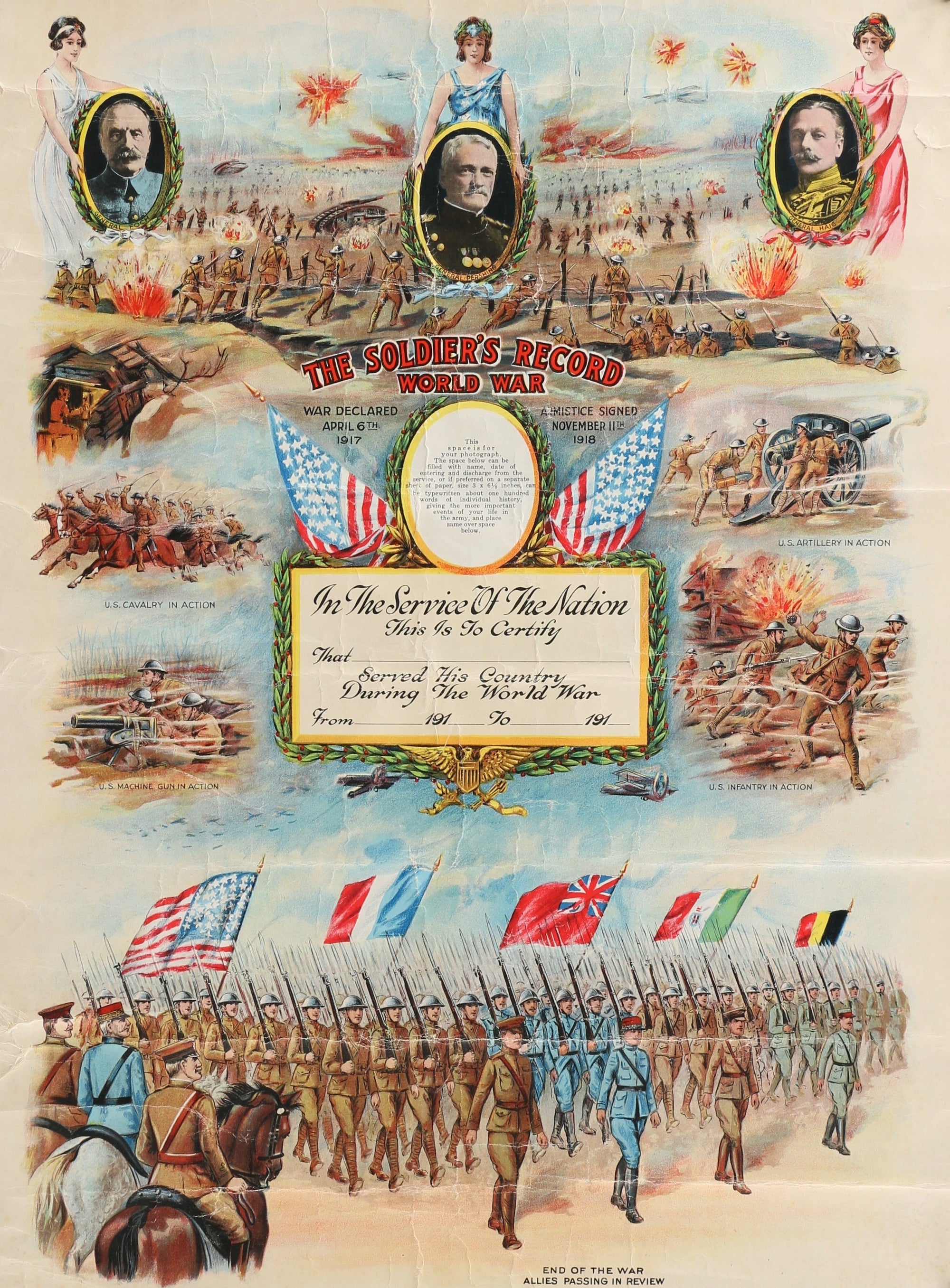 The Soldier's Record, WWI - Authentic Vintage Poster