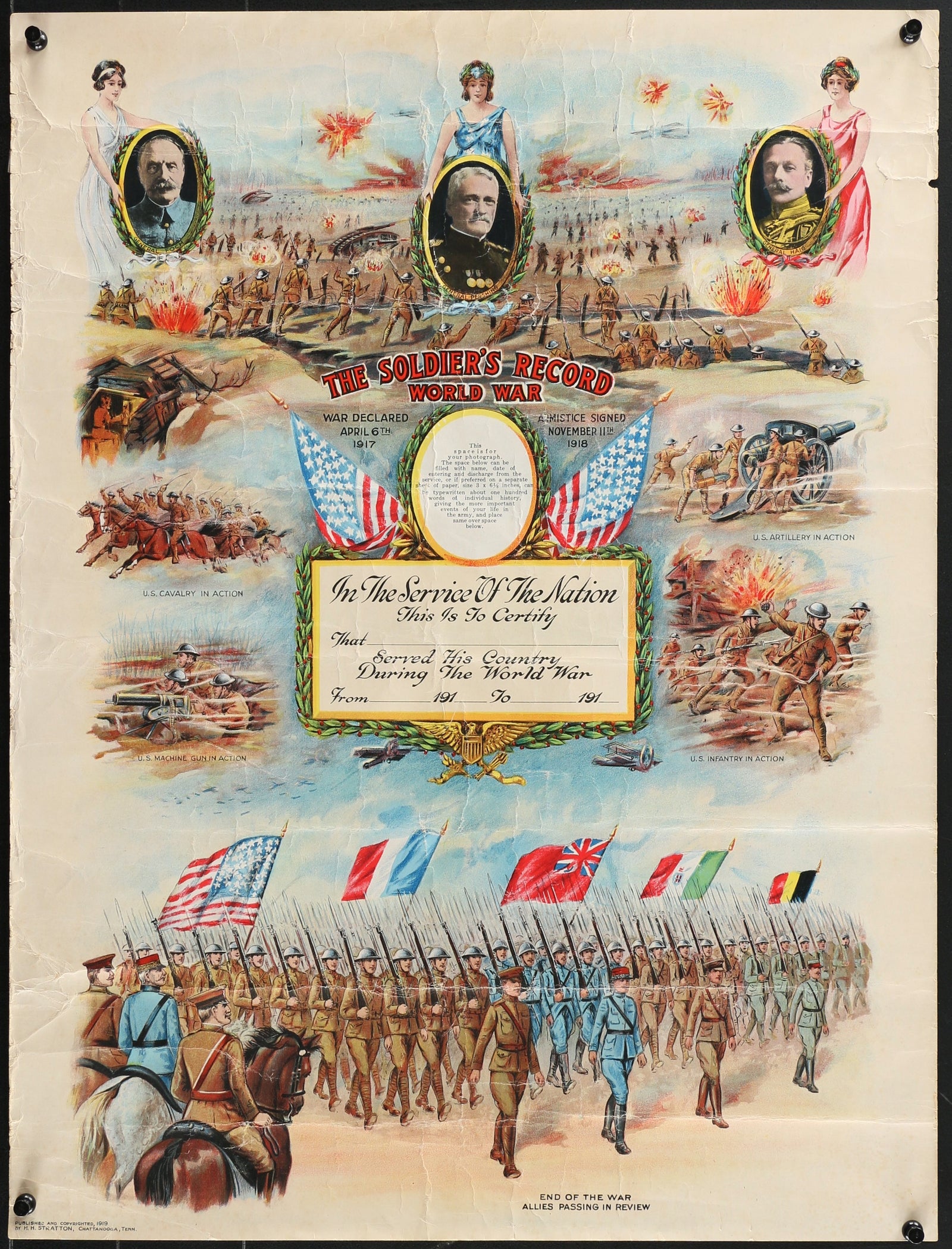 The Soldier's Record, WWI - Authentic Vintage Poster