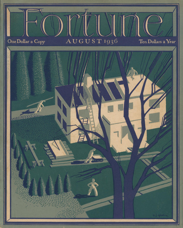Yard Work- Fortune Magazine - Authentic Vintage Cover Art