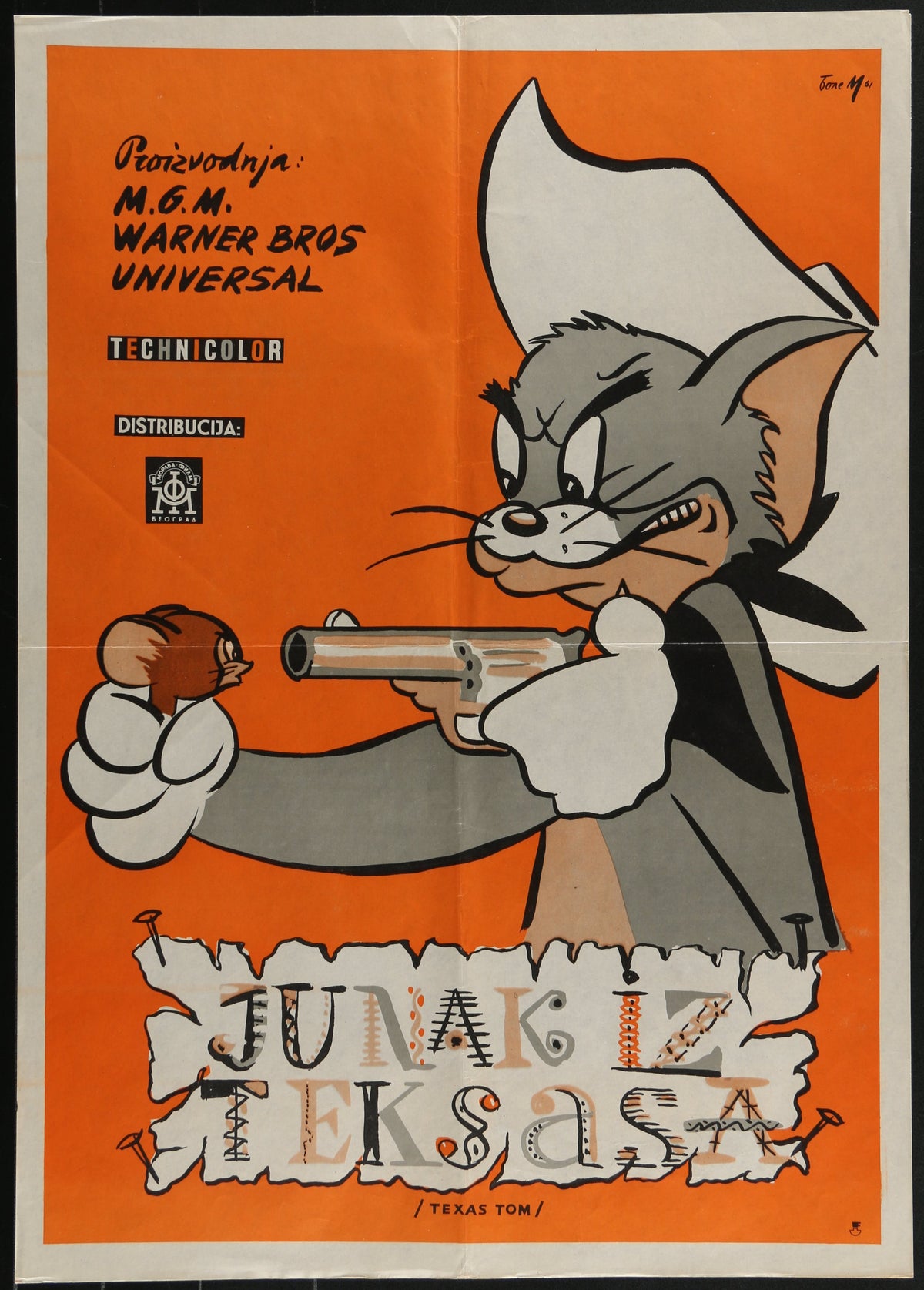 Texas Tom, Yugoslavian Release - Original Vintage Poster