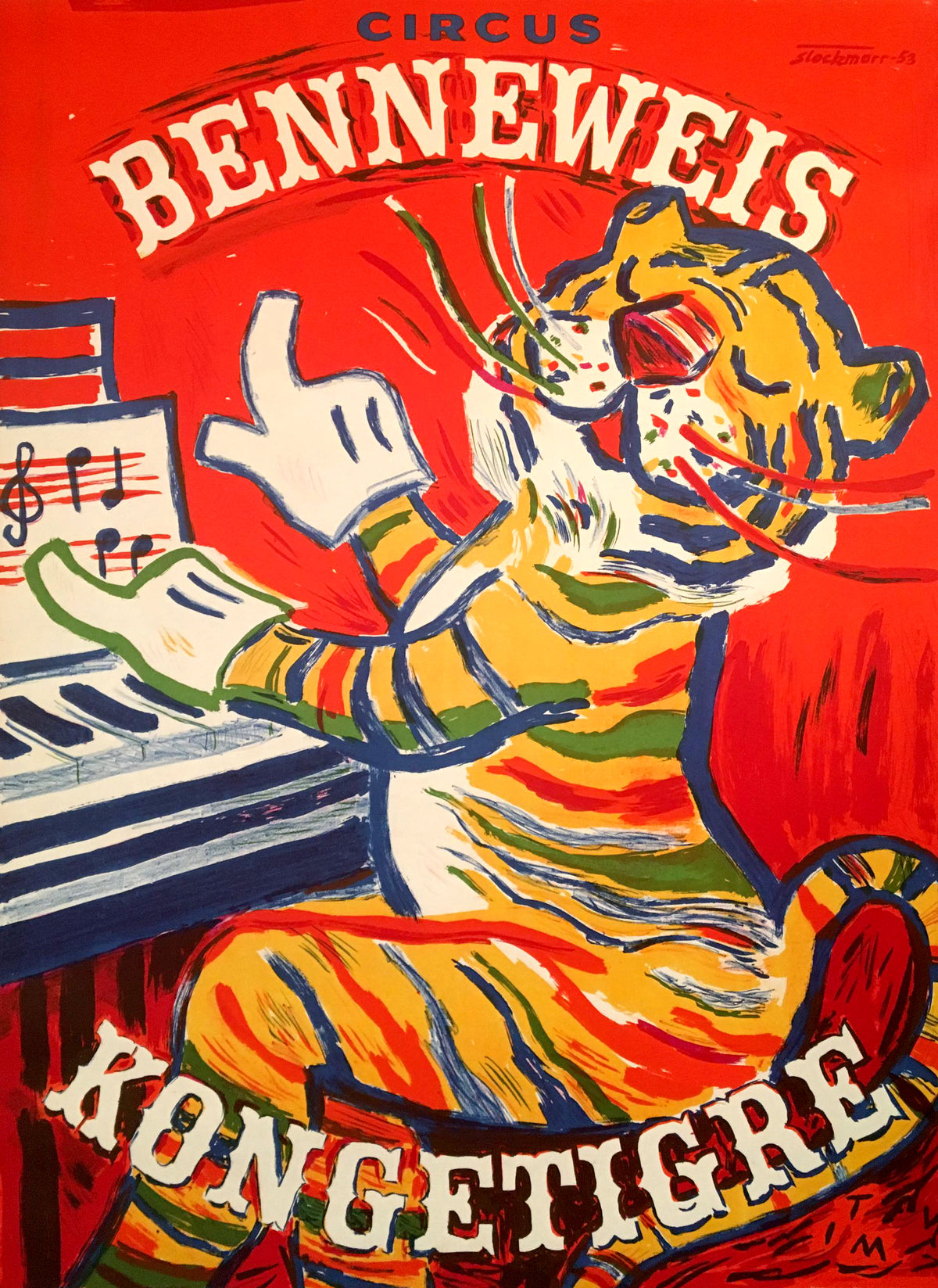 Circus Benneweis- Kongetigre - Authentic Vintage Poster