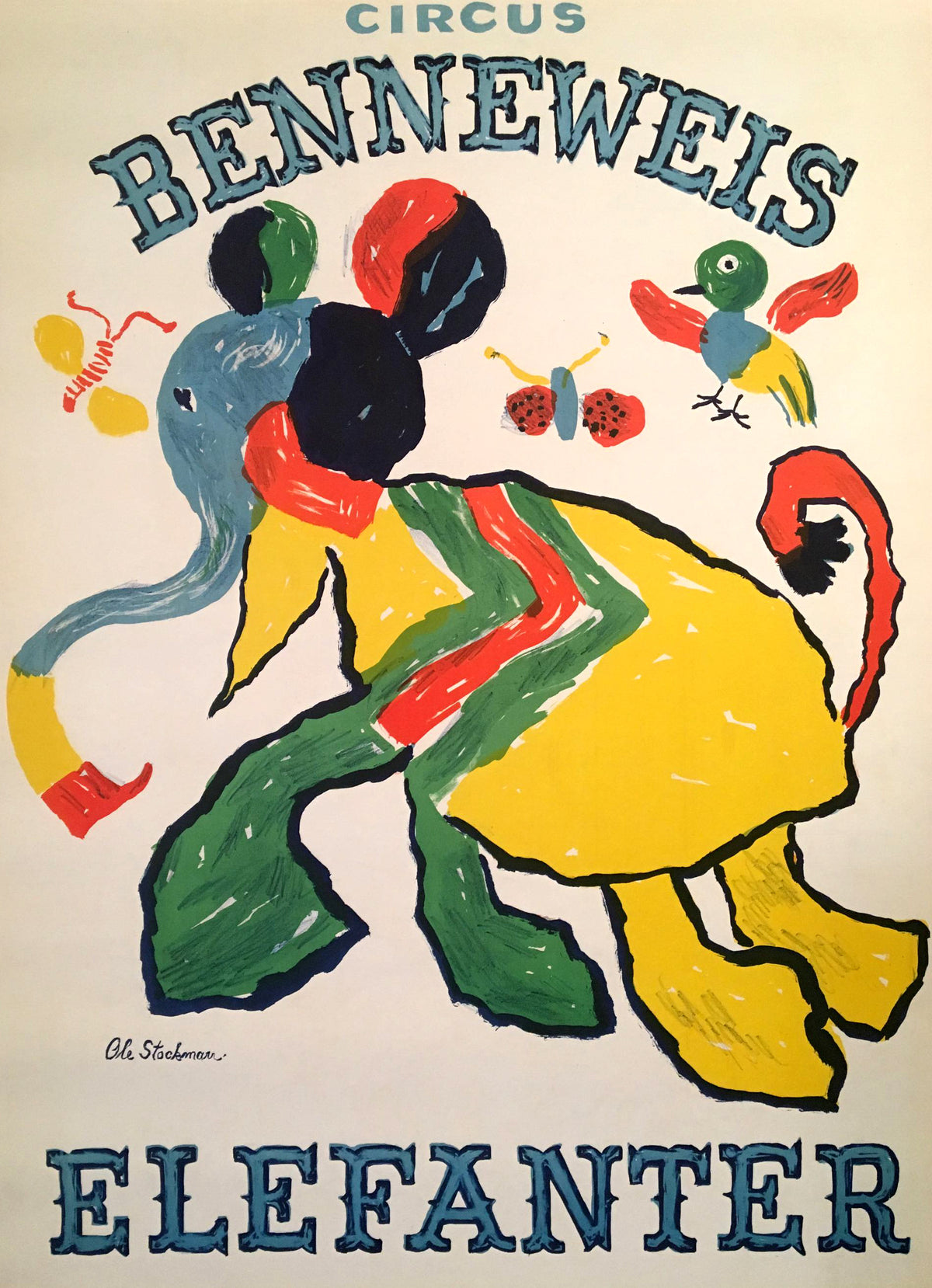 Circus Benneweis- Elefanter - Authentic Vintage Poster