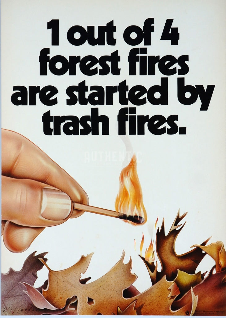 Smokey The Bear (1969) - Authentic Vintage Window Card
