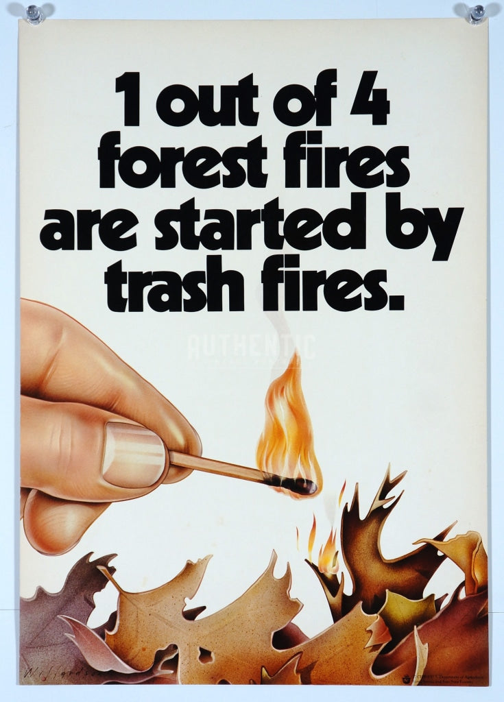 Smokey The Bear (1969) - Authentic Vintage Window Card
