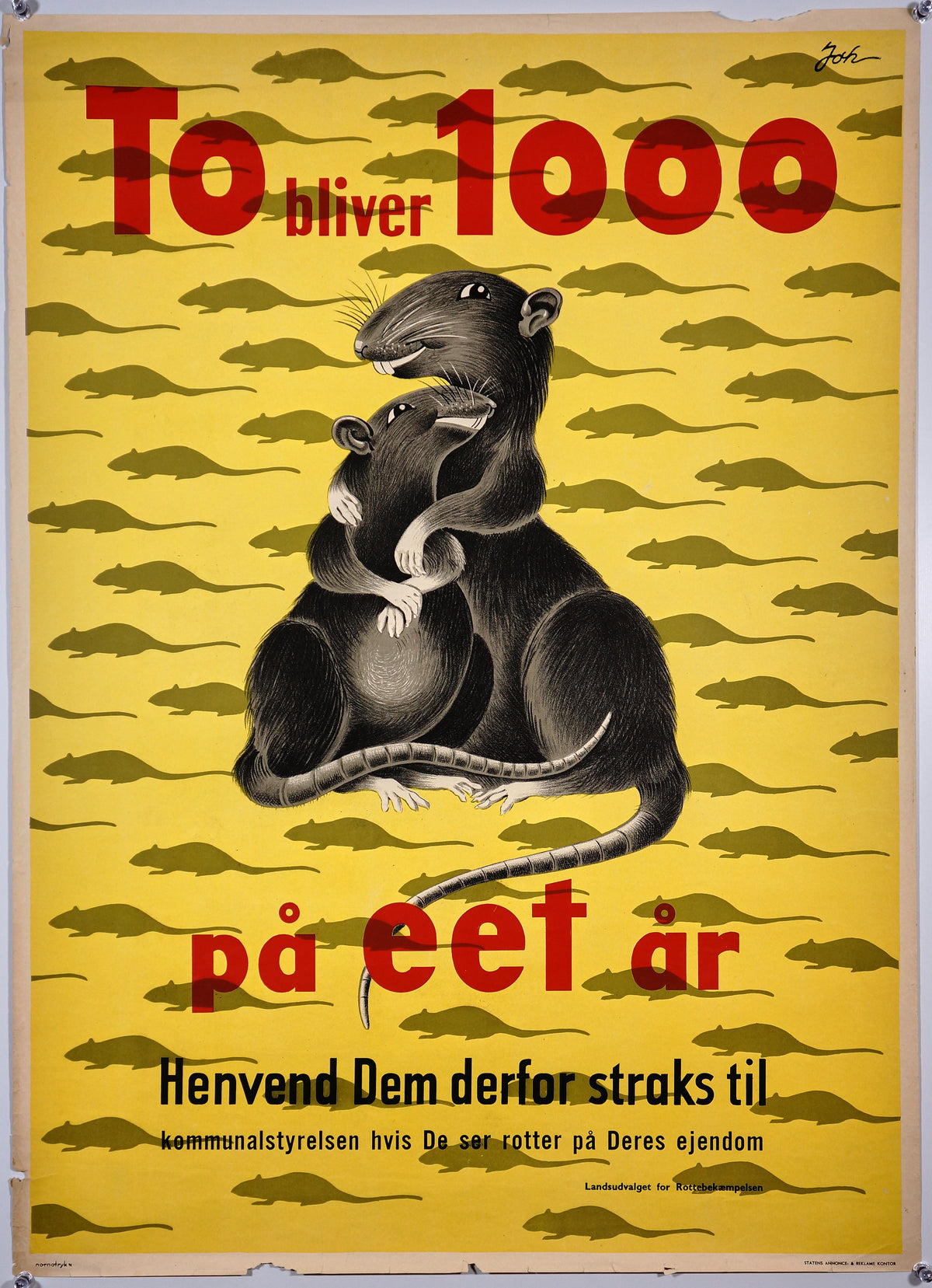Rats! To Bliver 1000 pa Eet Ar - Authentic Vintage Poster