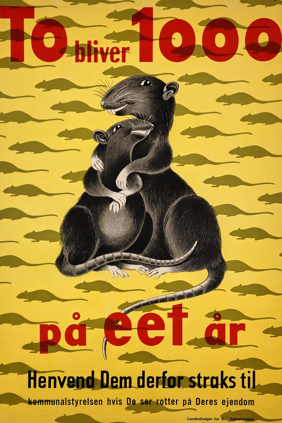 Rats! To Bliver 1000 pa Eet Ar - Authentic Vintage Poster