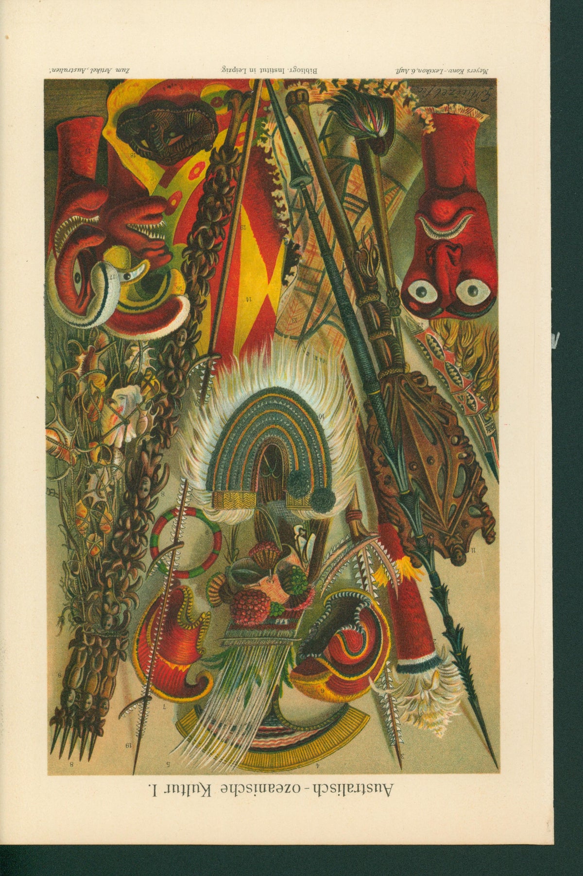 Australia, Oceania, New Zealand- Antique Chromolithograph - Authentic Vintage Antique Print