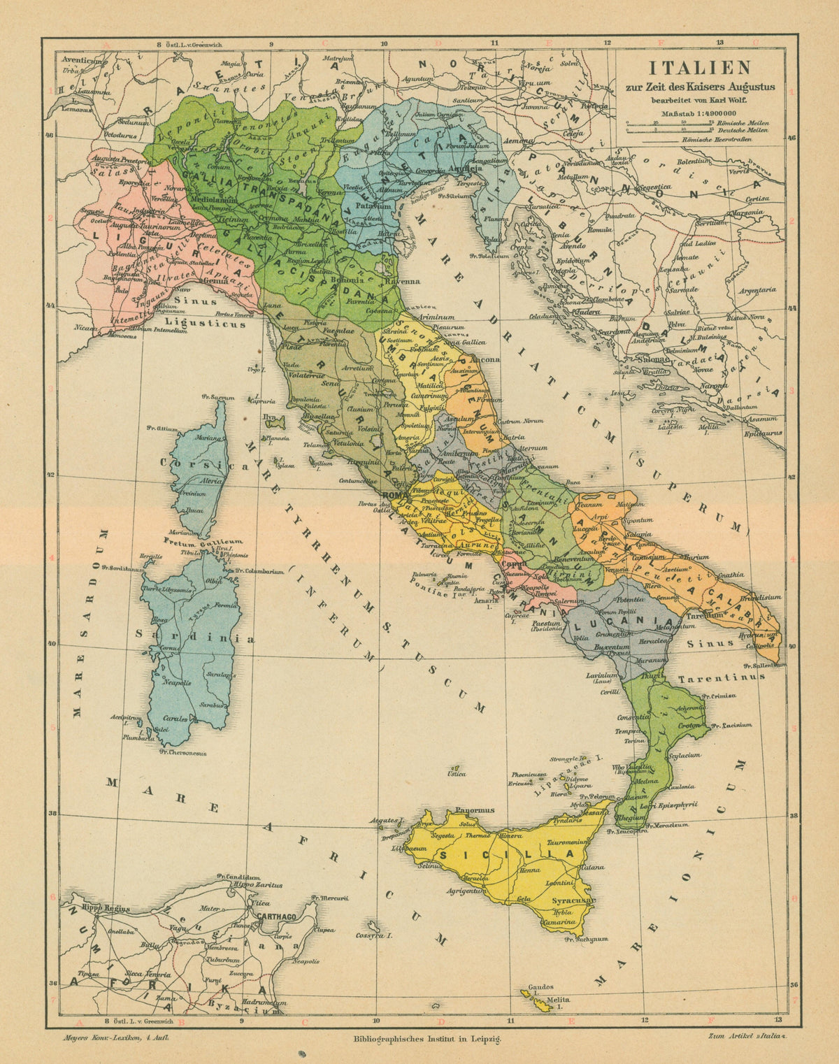Italy- Antique Map (1911) - Authentic Vintage Antique Print