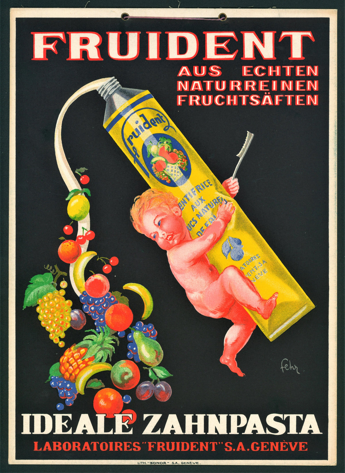 Fruident Toothpaste - Authentic Vintage Window Card