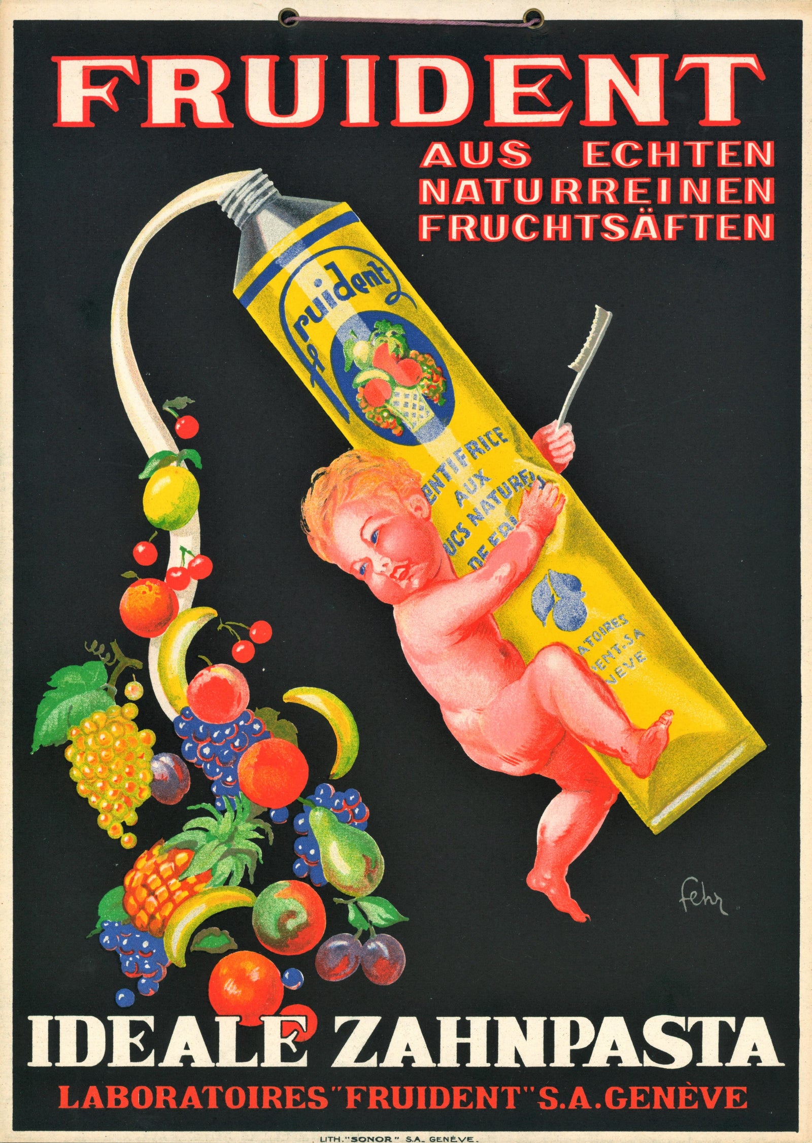 Fruident Toothpaste - Authentic Vintage Window Card