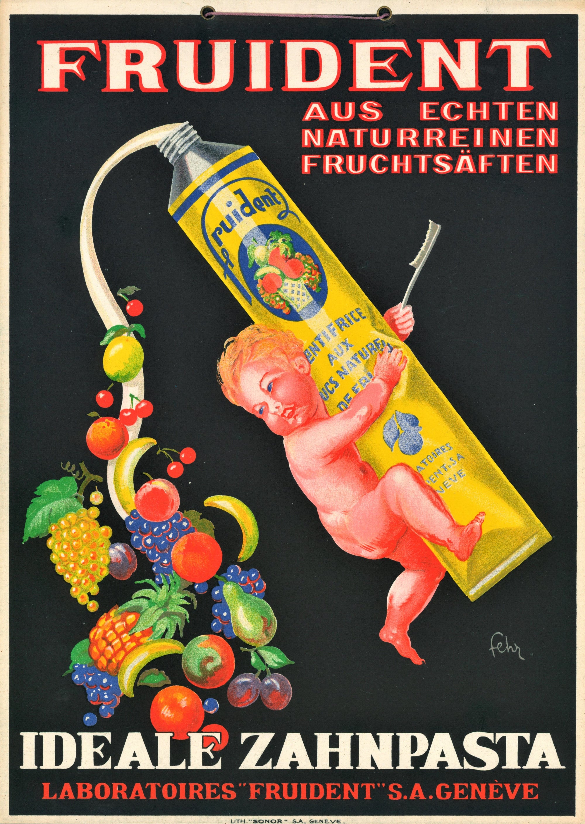 Fruident Toothpaste - Authentic Vintage Window Card